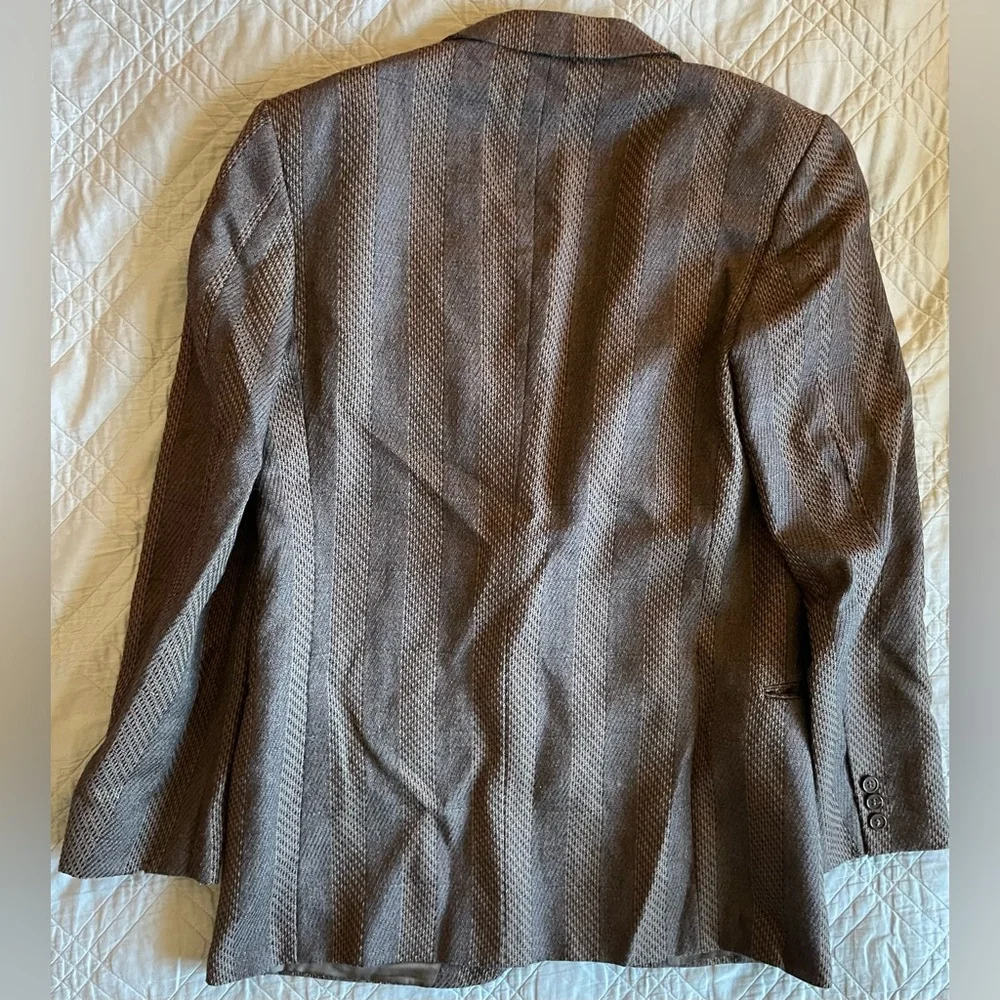 MANI by GIORGIO ARMANI Made in Italy Vintage Textured Stripe Wool Jacket 42 L‎